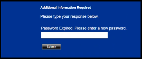 Screen capture of Expired Password box in Citrix